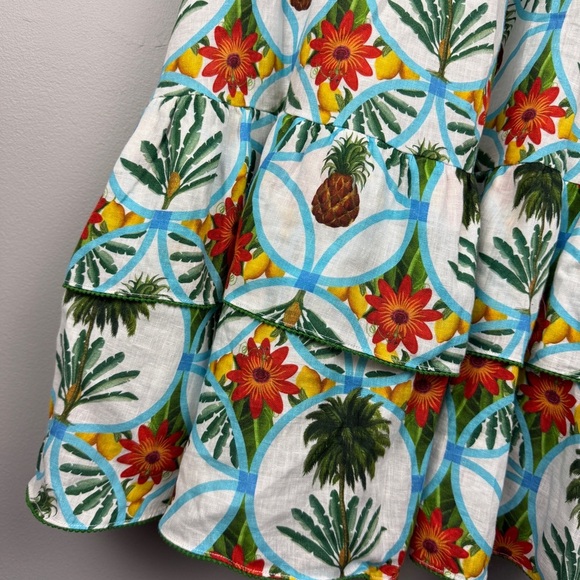 Borgo De Nor Linen Pineapple Palm Tree Printed Dani Dress - Picture 4 of 8